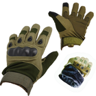 Тактичні рукавички з пальцями на штучному хутрі 9020_XXL_Olive - зображення 1
