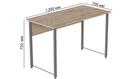 Комп'ютерний стіл Ferrum-decor Курт 75x120x70 сірий ДСП Дуб Сан-Маріно 16мм