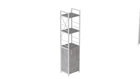 Этажерка 3/34 Ferrum-decor Серии Конект с тумбой 144x34x28 Белый ДСП Бетон (FD1013)
