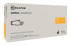 Рукавички латексні Mercator Medical Santex Powdered XS Кремові 100 шт (00-00000056) - зображення 1