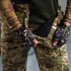 Мужские Зимние Брюки саржа с флисовой подкладкой / Утепленные Штаны с манжетами на хлястиках пиксель размер S - изображение 4