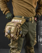Тактическая поясная сумка на ногу SWAT Cordura 1000D мультикам (11926) - изображение 1