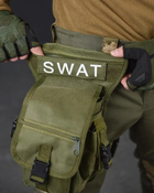 Тактическая поясная сумка на ногу SWAT Cordura 1000D олива (16703) - изображение 5
