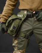 Тактическая поясная сумка на ногу SWAT Cordura 1000D олива (16703) - изображение 6