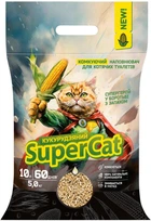 Наповнювач кукурудзяний для котячих туалетів Super Cat утворює грудки 5 кг (4823089365138)