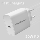 Ładowarka sieciowa Qoltec Super Quick PD charger USB-C 20W 5-12V 1.67-3A White - obraz 3