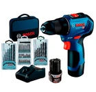 Бесщеточный шуруповерт Bosch Professional GSR 12V-30 + 2 акб 12V 2Ah + з/у GAL 12V-40 + сумка + 3 набора насадок (06019G9001)