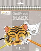 Maski do kolorowania Avenue Mandarine Graffy Pop Mask Animals 24 szt (3609510520236) - obraz 1
