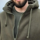 Куртка тактическая с капюшоном мужская из плотного флиса и шерпа плотностью 550г/м2 Grizli Олива 58 - изображение 6