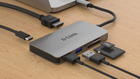 USB-хаб D-Link DUB-M610 6-in-1 USB-C to HDMI/Card Reader/Power Delivery Silver - зображення 5