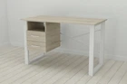 Письмовий стіл з ящиками Ferrum-decor Оскар 750x1200x600 метал Білий ДСП Сонома 16 мм (OSK0011)