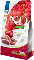 Сухий корм для кішок Farmina N&D Quinoa GF Cat Hairball Adult для виведення шерсті зі шлунка з качкою, кіноа, яблуком та журавлиною