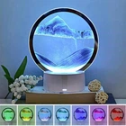 3D настільна лампа з сипучим піском з RGB підсвіткою, пісочний нічник білий з піском