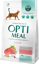 Сухой корм для кошек Optimeal Adult Cat Sterilised Beef & Sorghum с говядиной и сорго для стерилизованных