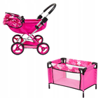 Wózek dla lalki Bayer Cosy z akcesoriami Różowa 46 cm (4003336413656) - obraz 4