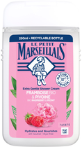 Żel pod prysznic Le Petit Marseillais kremowy malina i piwonia 250 ml (3574661711270) - obraz 1