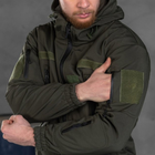 Чоловіча утеплена Куртка Soft Shell з капюшоном у кольорі хакі розмір S - зображення 6
