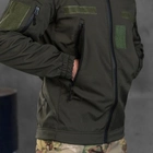 Чоловіча утеплена Куртка Soft Shell з капюшоном у кольорі хакі розмір 3XL - зображення 4