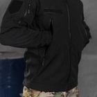 Демісезонна чоловіча Куртка з капюшоном Softshell на флісі чорна розмір XXXL - зображення 3