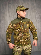 Тактична флісова кофта зі вставками Softshell, кофта для військових фліска Мультикам 46 - изображение 1