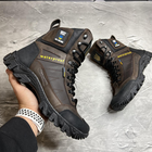 Мужские износостойкие Берцы с патриотическим принтом / Демисезонные ботинки с мембраной коричневые размер 45 - изображение 6