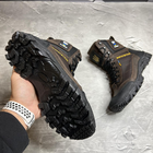 Мужские износостойкие Берцы с патриотическим принтом / Демисезонные ботинки с мембраной коричневые размер 44 - изображение 8