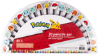Zestaw kolorowych ołówków Euromic Pokemon z gumką 20 szt (5701359805951) - obraz 1