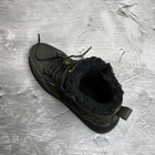 Низькі чоловічі Черевики на хутрі з гербом / Зимове нубукове взуття хакі розмір 44 - зображення 4