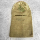 Зимняя вязаная шапка-балаклава песочный камуфляж / Утепленный подшлемник песочный камуфляж / Маска-трансформер - изображение 3