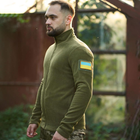 Мужская флисовая Кофта Intruder с шевроном в виде Флага Украины / Плотная флиска хаки размер XXL - изображение 3