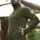 Мужская флисовая Кофта Intruder с шевроном в виде Флага Украины / Плотная флиска хаки размер M - изображение 6