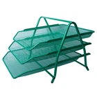 Лоток горизонтальный BuroMax 3 отделения 350x295x270 мм металлическая сетка зеленый (BM.6252-04)