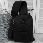 Нагрудна сумка "Silver Knight" 8 л Oxford / Рюкзак однолямний із системою кріплень MOLLE чорний 28х25х12 см - зображення 6