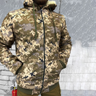 Мужская зимняя куртка Softshell с меховой подкладкой / Бушлат пиксель размер L - изображение 7