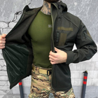 Мужская зимняя куртка SoftShell на флисе олива размер L - изображение 4