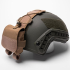 Карман-Противовес с липучками на шлем / Итог типа FAST койот размер 11 х 25 х 3см - изображение 1