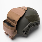 Карман-Противовес с липучками на шлем / Итог типа FAST койот размер 11 х 25 х 3см - изображение 4