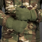 Усиленные Флисовые Перчатки с кожаными накладками олива размер универсальный - изображение 2
