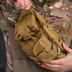 Бананка "Waist Kombat Tactical" Tac-Poly 700D с вместительными отделениями / Поясная сумка койот 35 х 17 х 14 - изображение 6