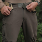 Мужские влагозащищенные брюки с карманами олива размер L - изображение 4