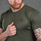 Потовідвідна чоловіча футболка Odin coolmax з принтом "Герб" олива розмір M - зображення 4