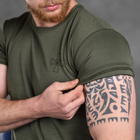 Потоотводящая мужская футболка Odin coolmax с принтом "Герб" олива размер M - изображение 5