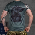 Потоотводящая мужская футболка с принтом "Punisher USA" Coolmax олива мультикам размер 2XL - изображение 4