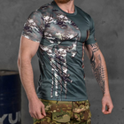 Потоотводящая мужская футболка с принтом "Punisher USA" Coolmax олива мультикам размер XL - изображение 3