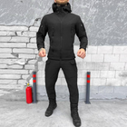 Чоловічий утеплений Костюм Куртка + Штани на флісі / Демісезонний Комплект Softshell чорний розмір 2XL - зображення 3