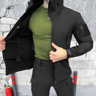Чоловічий утеплений Костюм Куртка + Штани на флісі / Демісезонний Комплект Softshell чорний розмір 2XL - зображення 6