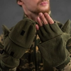 Флисовые перчатки с съемными пальцами олива размер универсальный - изображение 1