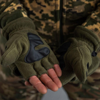 Флисовые перчатки с съемными пальцами олива размер универсальный - изображение 3