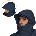 Мужская Куртка Camotec Stalker SoftShell на микрофлисе темно-синяя / Демисезонная верхняя одежда размер XS - изображение 4