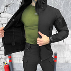 Чоловічий утеплений Костюм Куртка + Штани на флісі / Демісезонний Комплект Softshell чорний розмір L - зображення 6